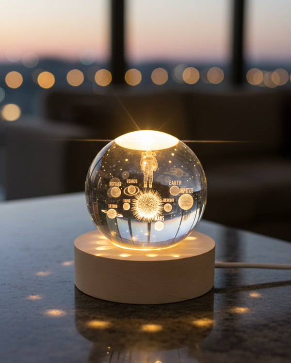 3D Crystal LED Globe Lamp
