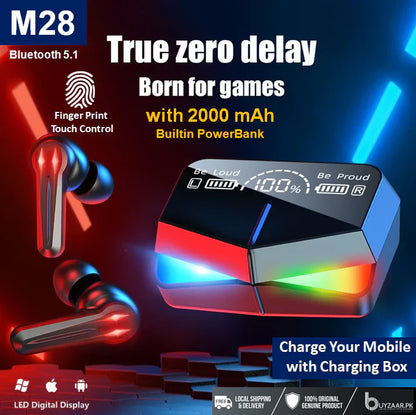 M28 Gaming Wireless Earbuds – Power. Precision. Performance.