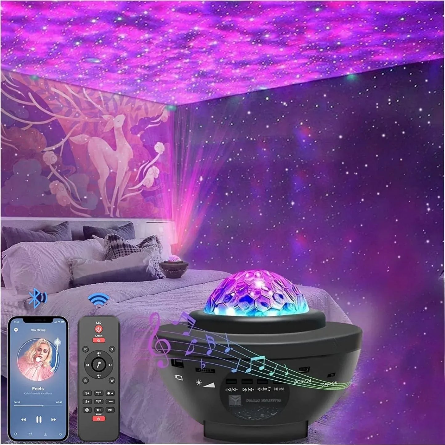 Galaxy Star Projector with dual Speakers