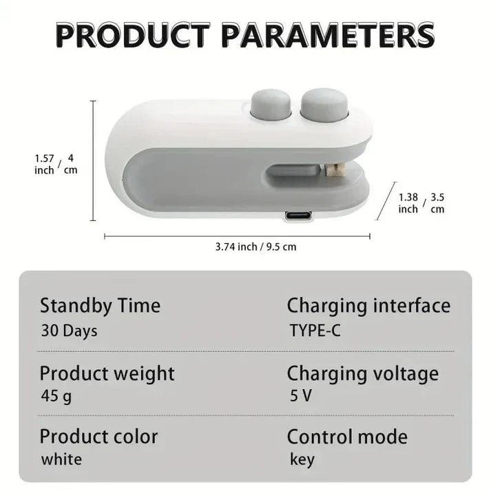 2-in-1 Rechargeable Bag Sealer & Cutter – Keep Food Fresh Easily