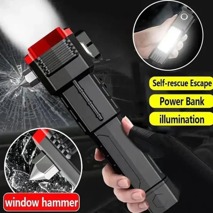 High Power LED Torch Light – Rechargeable Tactical Flashlight with Power Bank